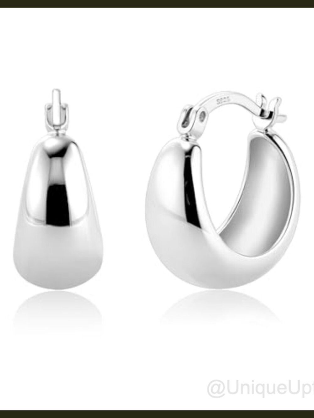 Chunky Silver Hoop Earrings Hypoallergenic Huggie 18mm